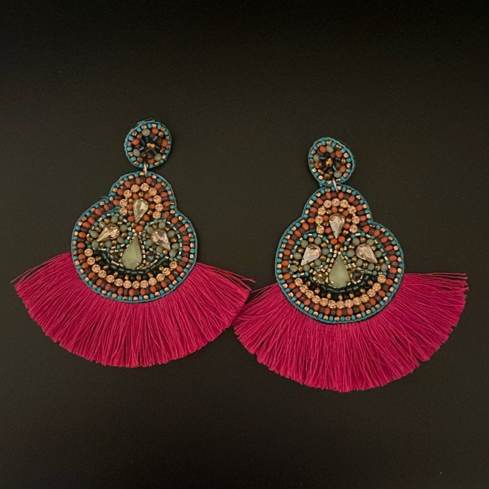 Pink & teal earrings